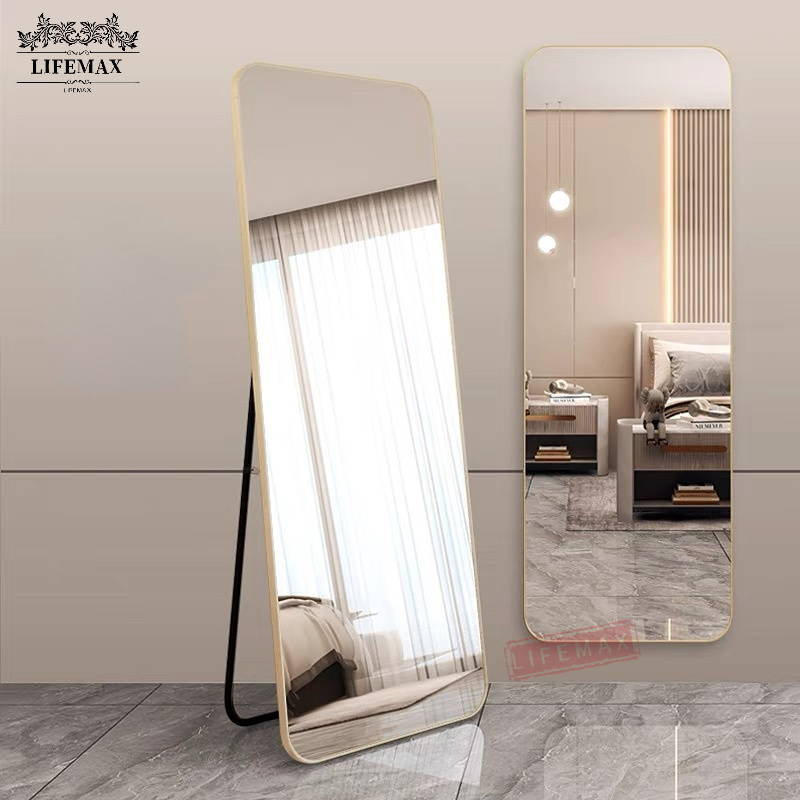 SG Seller Full Length Mirror Standing Mirror Floor mirror bedroom Wall hanging Dressing Mirror Round Edge Mirror