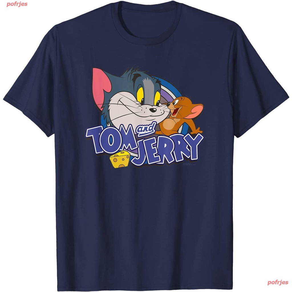 American Cartoon TOM and jerry men's 100% cotton round neck short -sleeved T-shirt