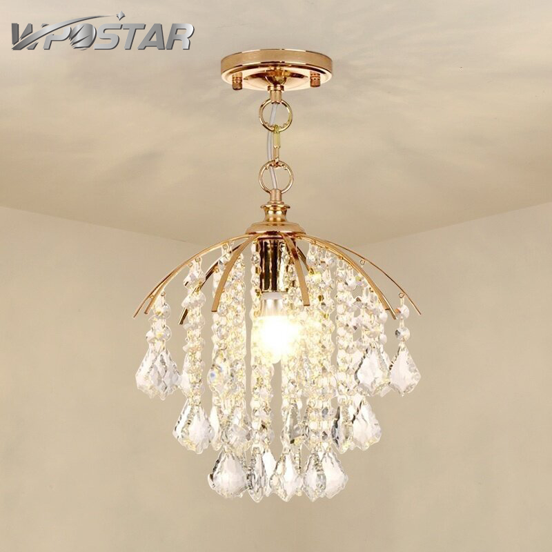 Modern Crystal Pendant Lights Metal Crystal Aisle Ceiling Light Nordic Entrance Chandelier Light Hanging Light