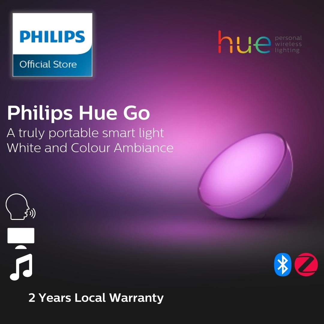 Philips Hue Go White and Color Portable Dimmable LED Smart Light Table Lamp Bluetooth & Zigbee compatible Works with Alexa HomeKit & Google Assistant | Halloween Ambience Light - place within pumpkin