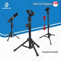 eDSLRs Microphone Foldable Desktop Table Mic Stand Extendable Tripod Stand Holder with Mic Clip for Meetings Live Zoom Podcast Gaming