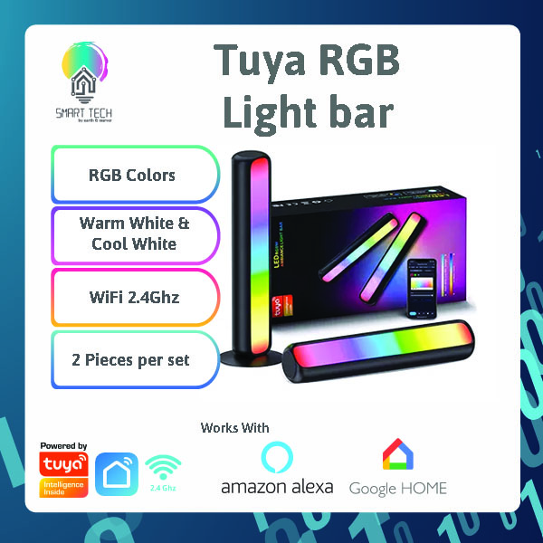 (Local Stock) Tuya Wifi Ambient Light Bar Set For standing Table Lamp LED Panel RGB CCT Music Atmosphere App Control Tuya Smartlife RGB