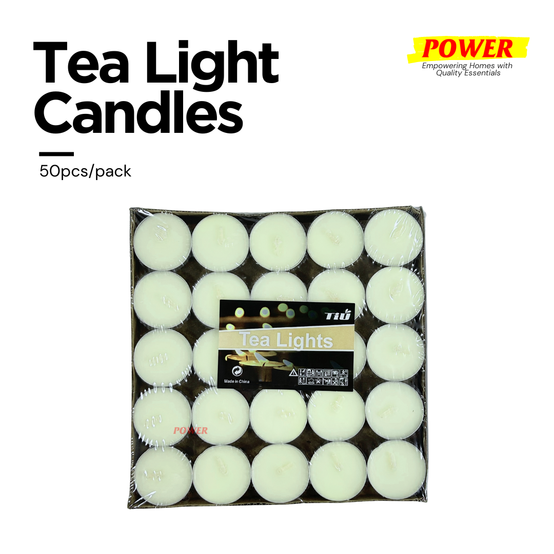 Unscented Smoke-Free Tea Light Candle 50pcs White Small Candles