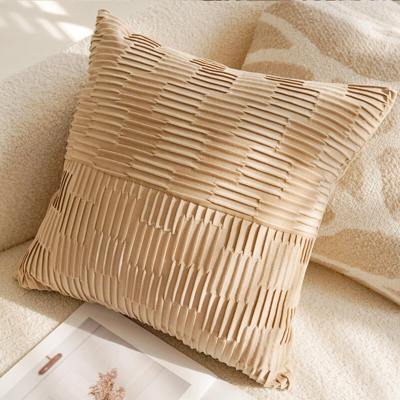 Vintage Style Living Room Sofa Cushion Soft Decoration Brown Leopard Print Pillowcase Removable Washable Square Polyester Filling