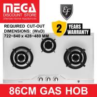 EF EFH 3971 TN VSB 86CM 3-BURNER STAINLESS STEEL GAS HOB