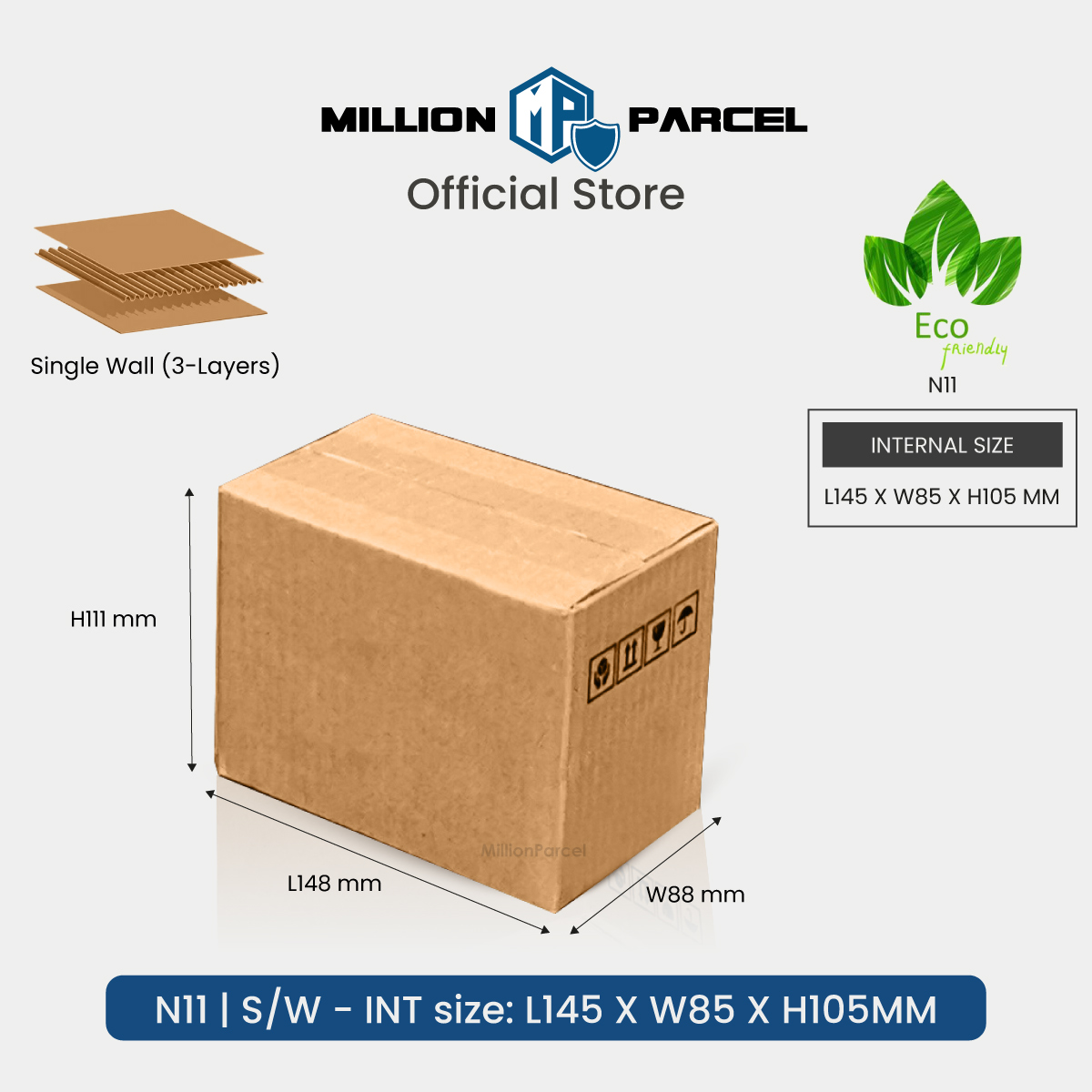 MillionParcel Carton Box N | Packing Box | Moving Box | Cardboard box | Boxes for Moving | Delivery box | Storage Box