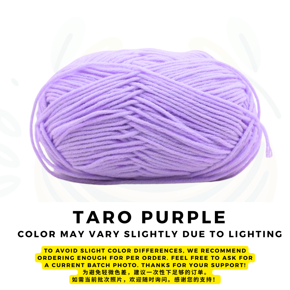 [SG Ship]4-Ply Milk Cotton Yarn Yellow Pink White Red Knitting Crochet 4-Strand