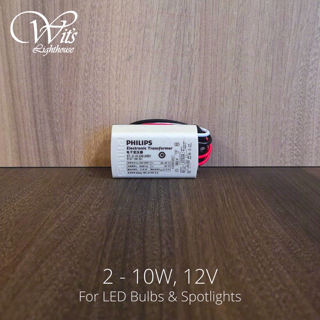 Philips Light Driver Electronic Transformer 10W / 60W 12V LED ET-E10 Halogen ET-E60 for G4 Bulb & MR16 Spotlight