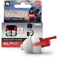Alpine MotoSafe Race - Motorcycle Ear Plugs for Wind Noise Reduction - Motorcycle Hearing Protection - Ultra Soft Audible Filter Hearing Protection for Motorcycle - 1 Pair