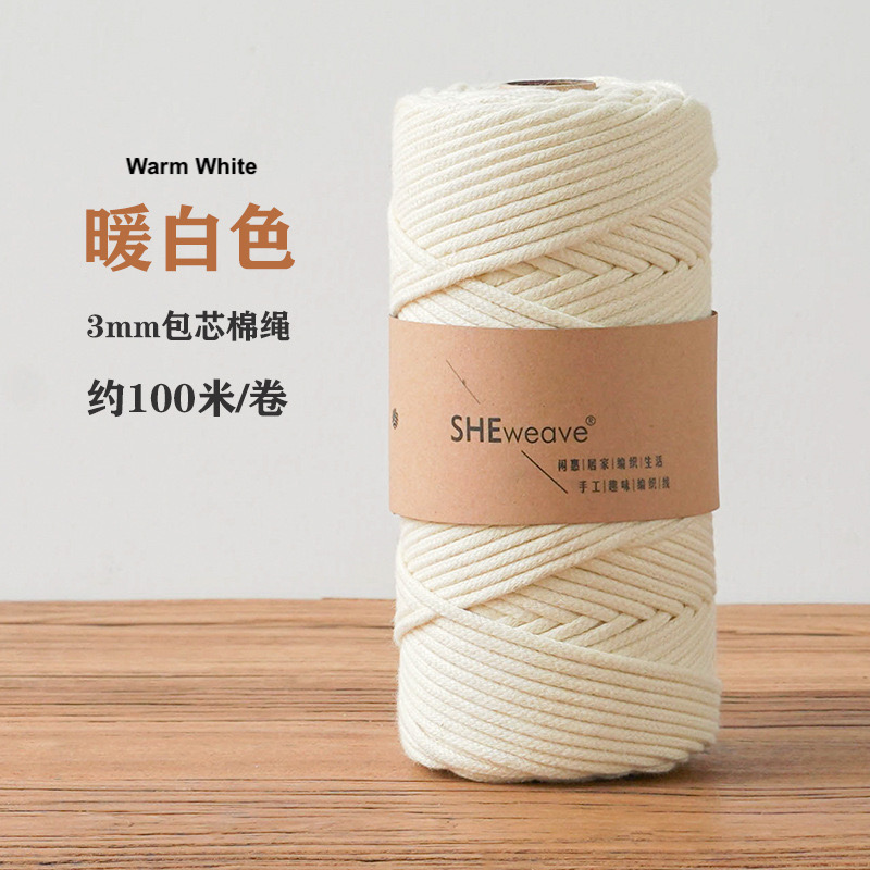 🇸🇬(41colours)3mm Macrame Braided 3mm Yarn Rope Crochet DIY 100% Cotton