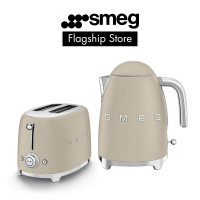 SMEG Breakfast Set 1.7L Kettle & 2-Slice Toaster Available in 2 Chrome Colours 50s Retro Style Aesthetic with 2 Years Warranty