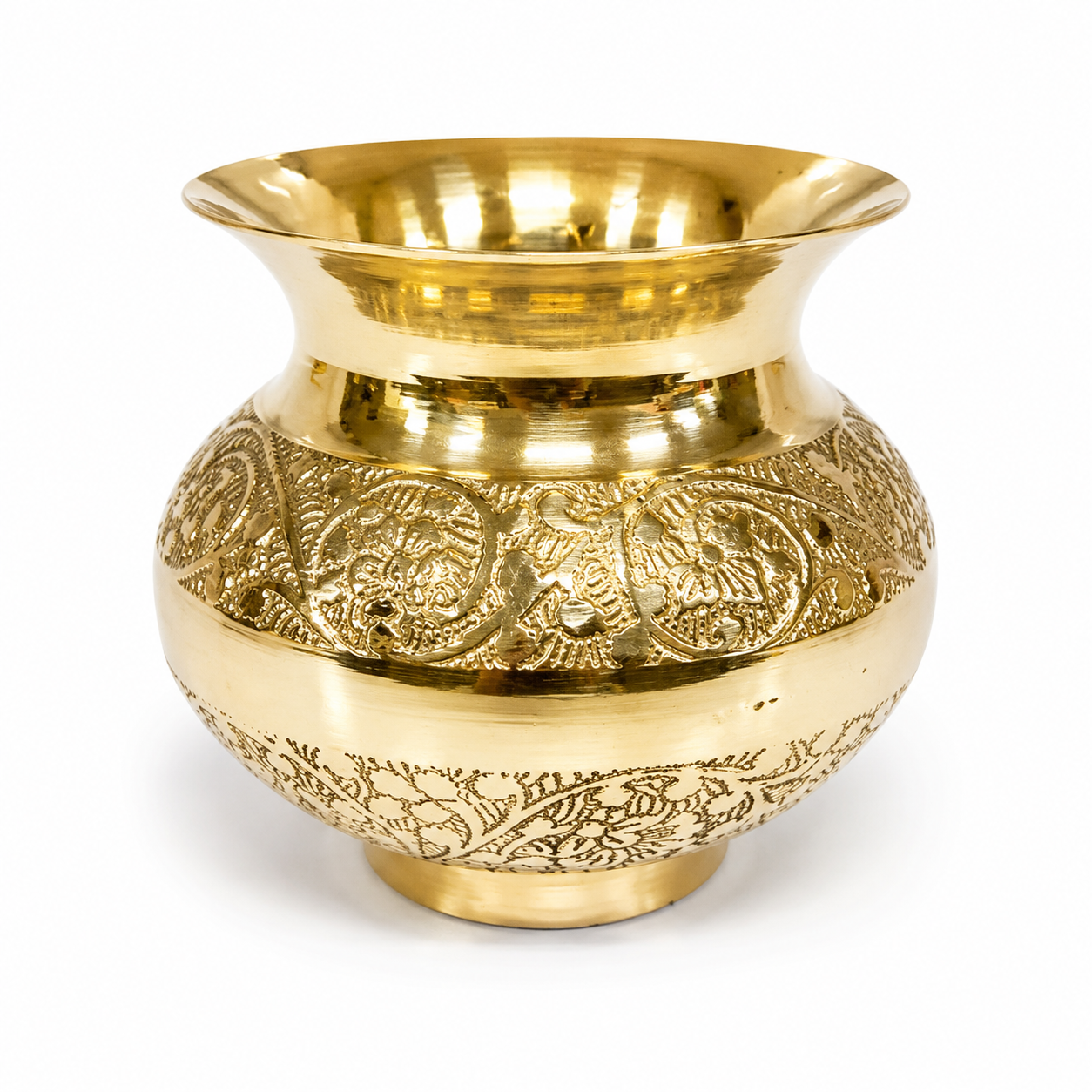 Brass Pooja Kalash Lota for Pooja & Decoration | Traditional Small Puja Pot for Temple Home Rituals & Gifting | 3x3 Inch | 150g | Pack of 1