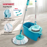 Leifheit Clean Twist Compact Ergo Mop Set (Spin/Spinning/Spinnable Mop) (Microfibre/Microfiber) Compact