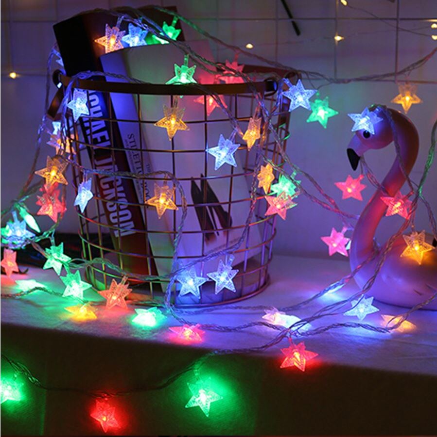 🔥SG LOCAL STOCK🔥3M 5M Battery Powered Star LED Fairy Light Christmas LED String Garland Twinkle Fairy Star Light For Holiday Party Wedding