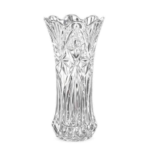 VINTAGE INSPIRED CRYSTAL CLEAR GLASS VASE