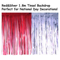Partyforte NDP National Day Majulah Singapura Decorative Collection Tinsel Backdrop Balloon Pompom [LOCAL SELLER! FAST DELIVERY!]