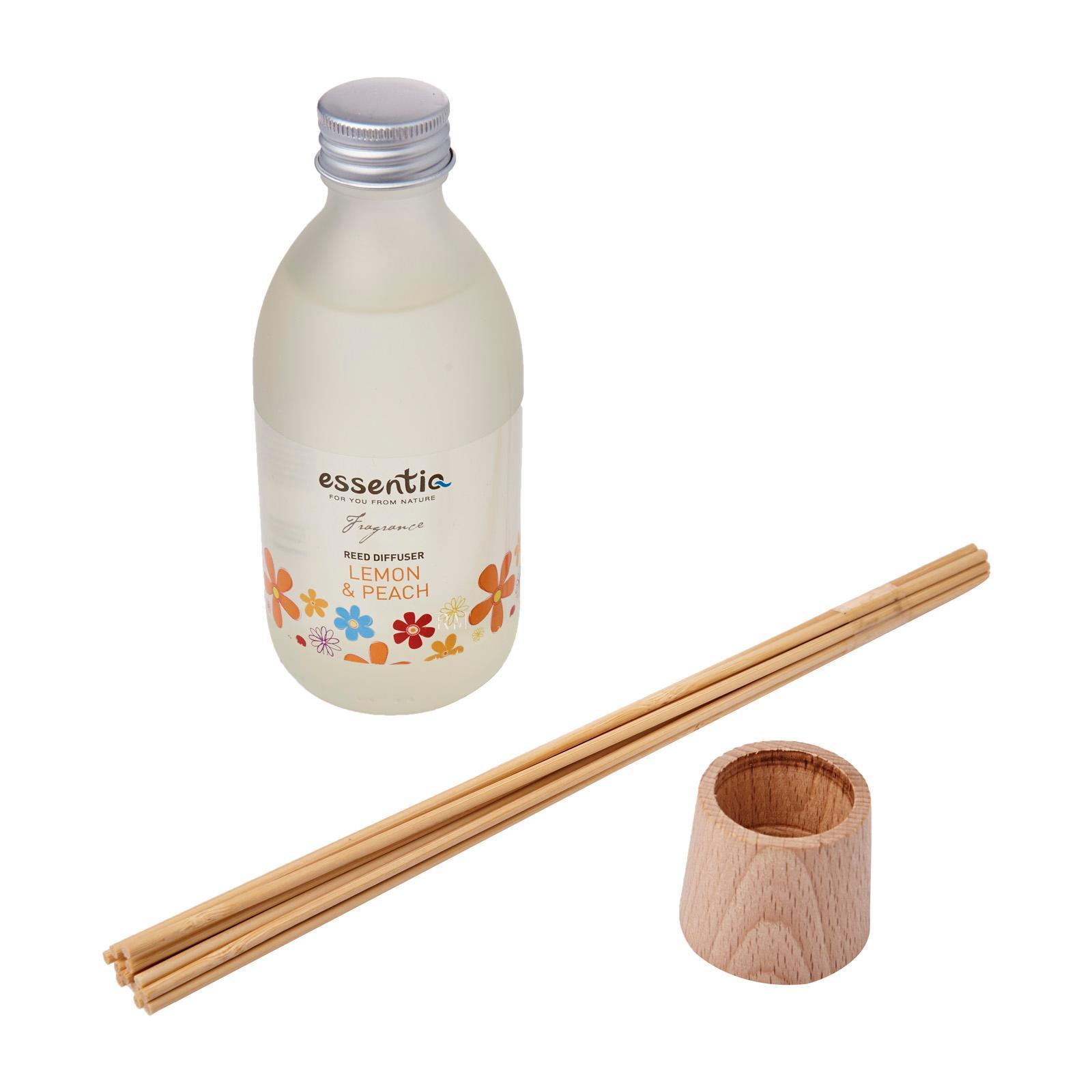 ESSENTIQ Reed Diffuser Lemon And Peach 250ML Natural Bio-Alcohol And Essential Oils IFRA Certified