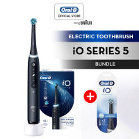 Oral-B iO Series 5 Electric Toothbrush with Micro Vibration Bluetooth Teeth Tracking iO5 Black with 2 pcs Brush Head Bundle