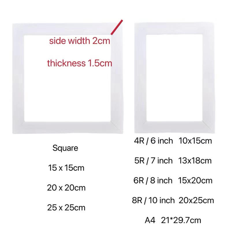 Superfactory Wooden Picture Frame - Wall Art Poster Painting Photo Hanging Stand Desk Table Decor A4 4R 5R 6R 8R Square