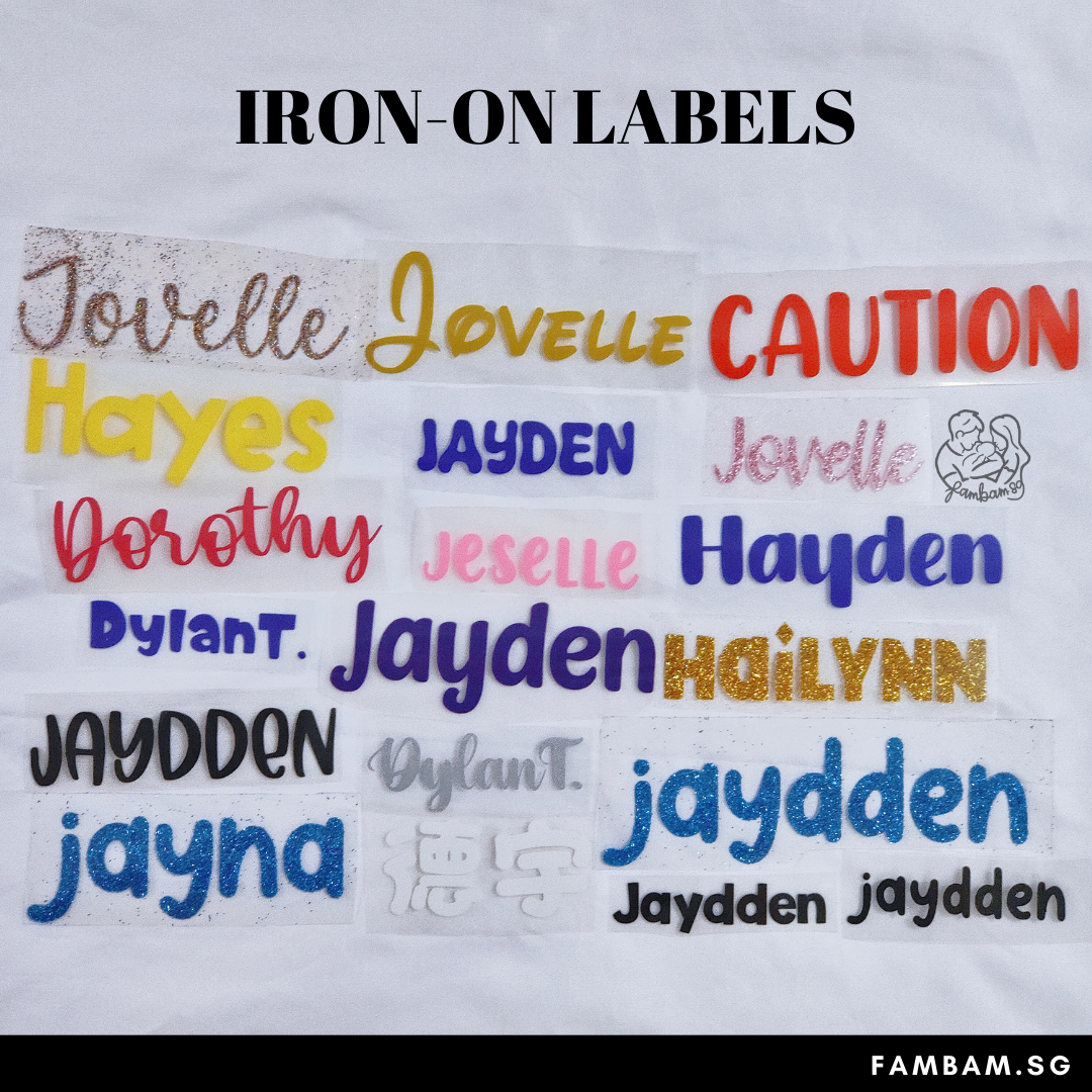 Iron On Heat Transfer Name Labels for T-shirt (Cloth material)