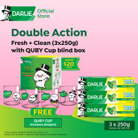 (Bundle of 3) Double Action Toothpaste 3x250g + Quby Glass Cup Blind Box