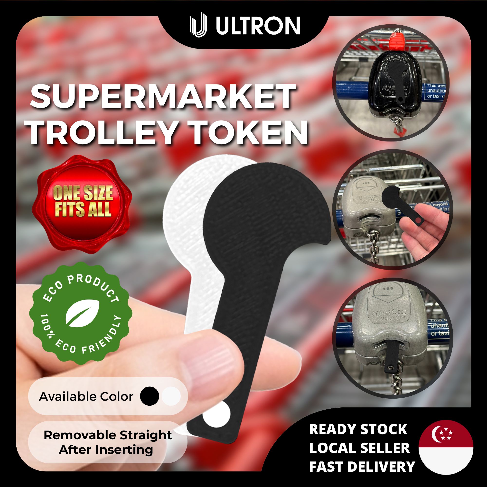 Supermarket Trolley Token Coin Replacement Keychain Set Event Gift Corporate Christmas $1 50 cent NTUC Fairprice