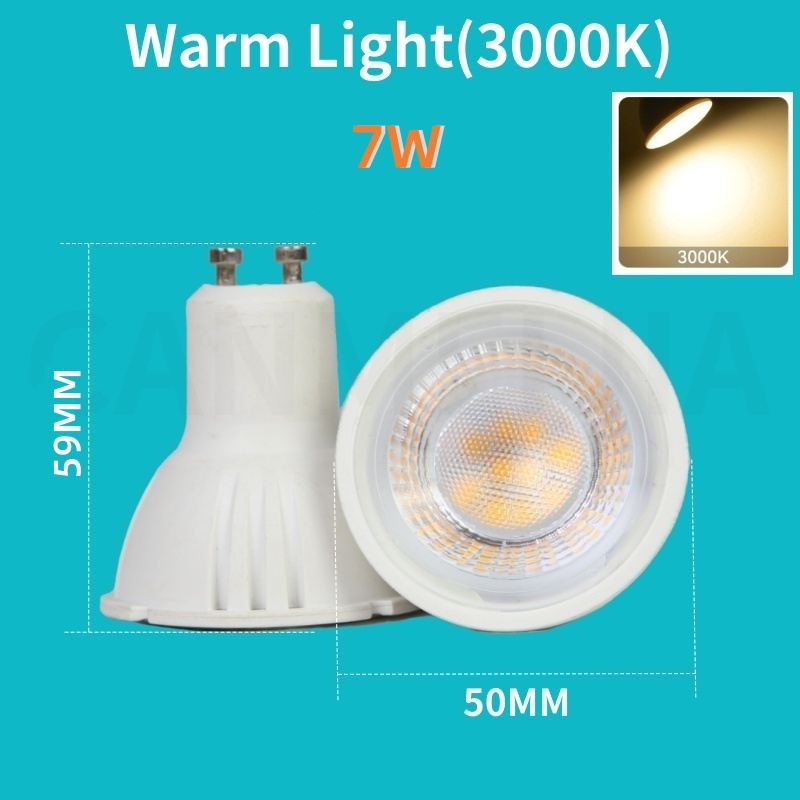 CANMEIJIA GU10 LED Spotlight Bulb 5W 7W 3 Colors Energy-Saving Indoor Lighting for Living Room Bedroom Shop