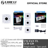 LIAN LI UNI FAN TL LCD 120 LED fan for desktop casing 1.6” LCD Screen 1pcs | 3 pcs w controller pack (Black/ White) [LL 4042 LL 4043 LL 4046 LL 4047]
