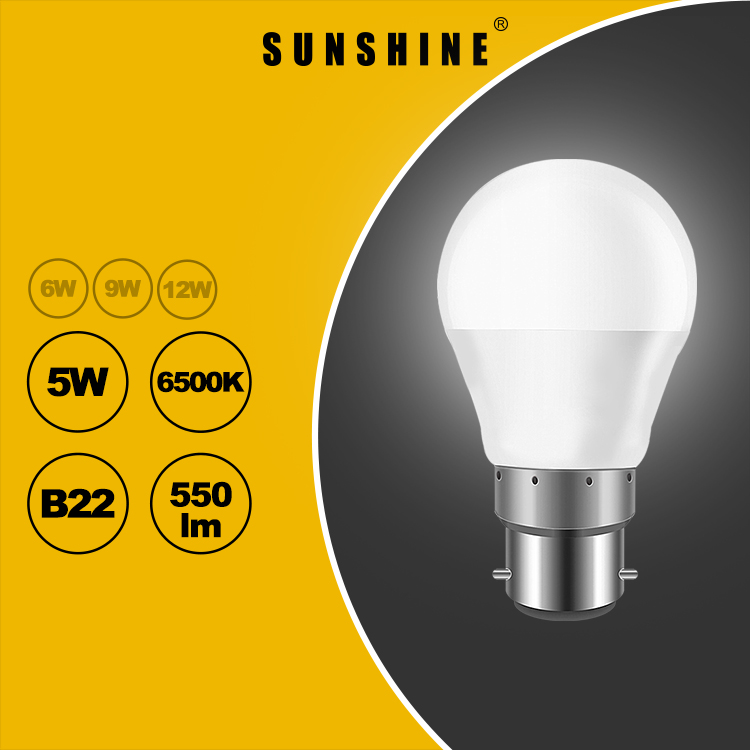 SUNSHINE LED Bulb G45 5W B22 Energy Saving Lamp Daylight/Warm White Indoor Bulbs Table Lamp Bulbs