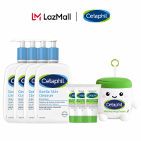 CETAPHIL BEST SELLER CLEANSER BUNDLE (Cetaphil Gentle Skin Cleanser 1L (4 Qty) + Cetaphil Moist cream plushie + Cetaphil Moist cream 15g)