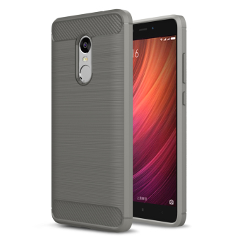 Carbon Fibre Brushed TPU Shell Case for Xiaomi Redmi Note 4 - Grey
