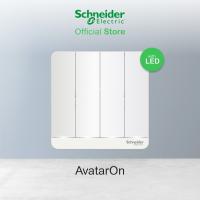 Schneider Electric AvatarOn- 1Gang to 4Gang 2Way with White LED Light Switches and Neon Red LED Light Sockets