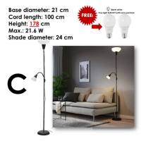 ikea Floor Lamp Living Room Bedroom Study European Antique Bronze Glass Plate Tea Table Crystal American Retro Vertical Table Lamp