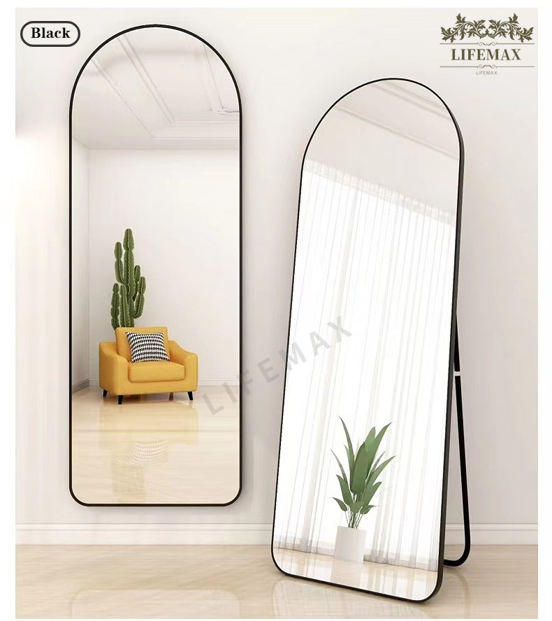 SG Seller Full Length Mirror Standing Mirror Floor mirror bedroom Wall hanging Dressing Mirror Round Edge Mirror