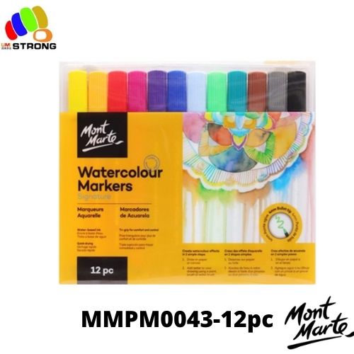 Mont Marte Watercolour Markers Tri Grip Signature 12pc