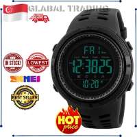 [100% Local SG Seller & Genuine]New SKMEI mens sports watch chronograph alarm clock digital watch 50M waterproof dual time countdown stopwatch 1251 - intl