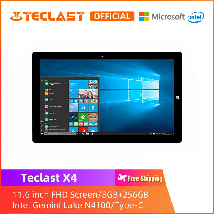 【Teclast Official】X4 2 in 1 Laptop/11.6 inch FHD Screen/Windows 10/Intel Gemini Lake N4100 CPU/8GB+256GB SSD/Dual Band WIFI/Docking Keyboard