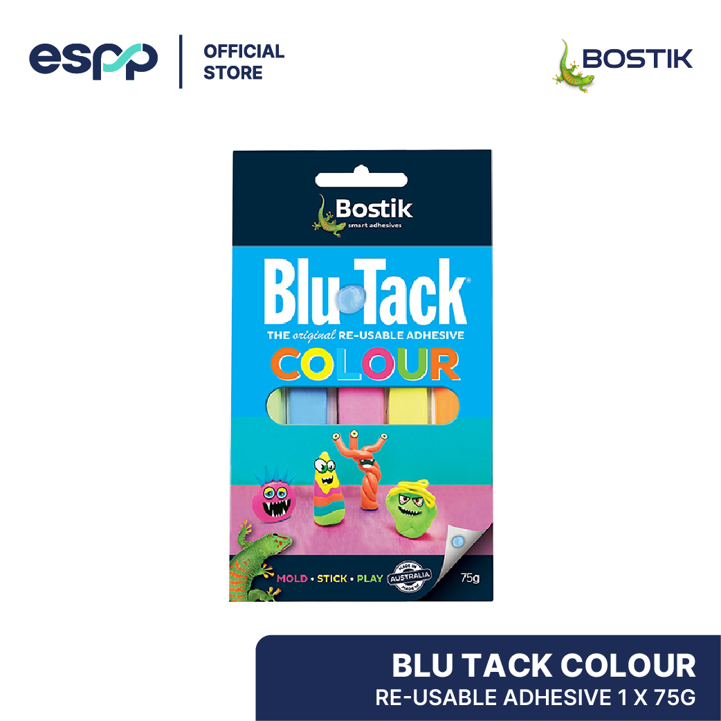 Bostik Blu Tack Reusable Multipurpose Adhesive 75g Original White and Colour
