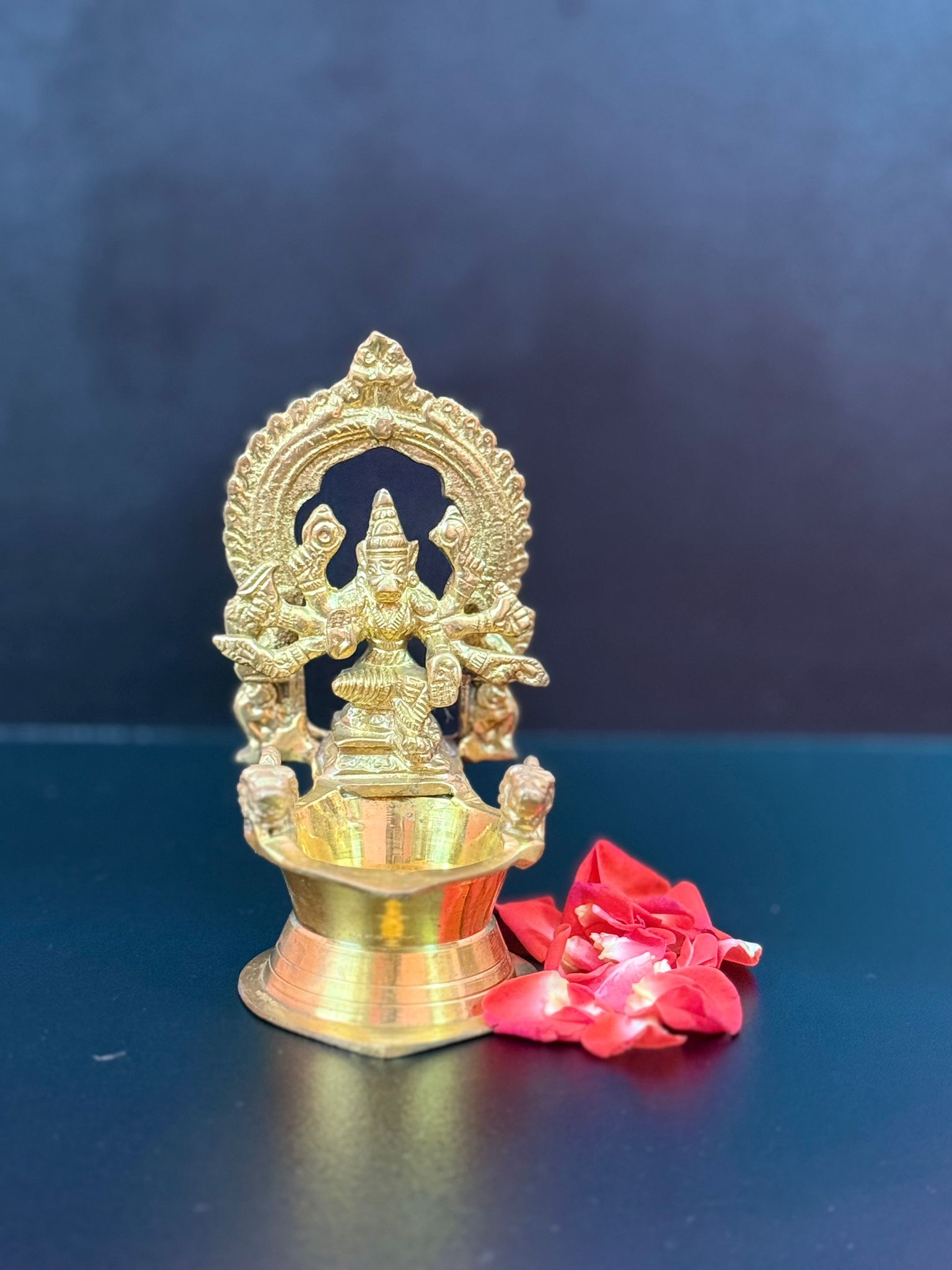 Traditional Brass Varagi Kamachi Diya for Puja Deepam Oil Lamp for Home | Vilakku