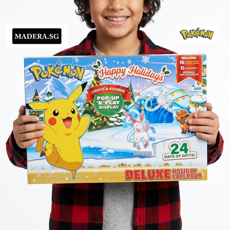 Official Pokémon Deluxe Holiday Advent Calendar | 24 Days of Gifts (includes within an extra battery)