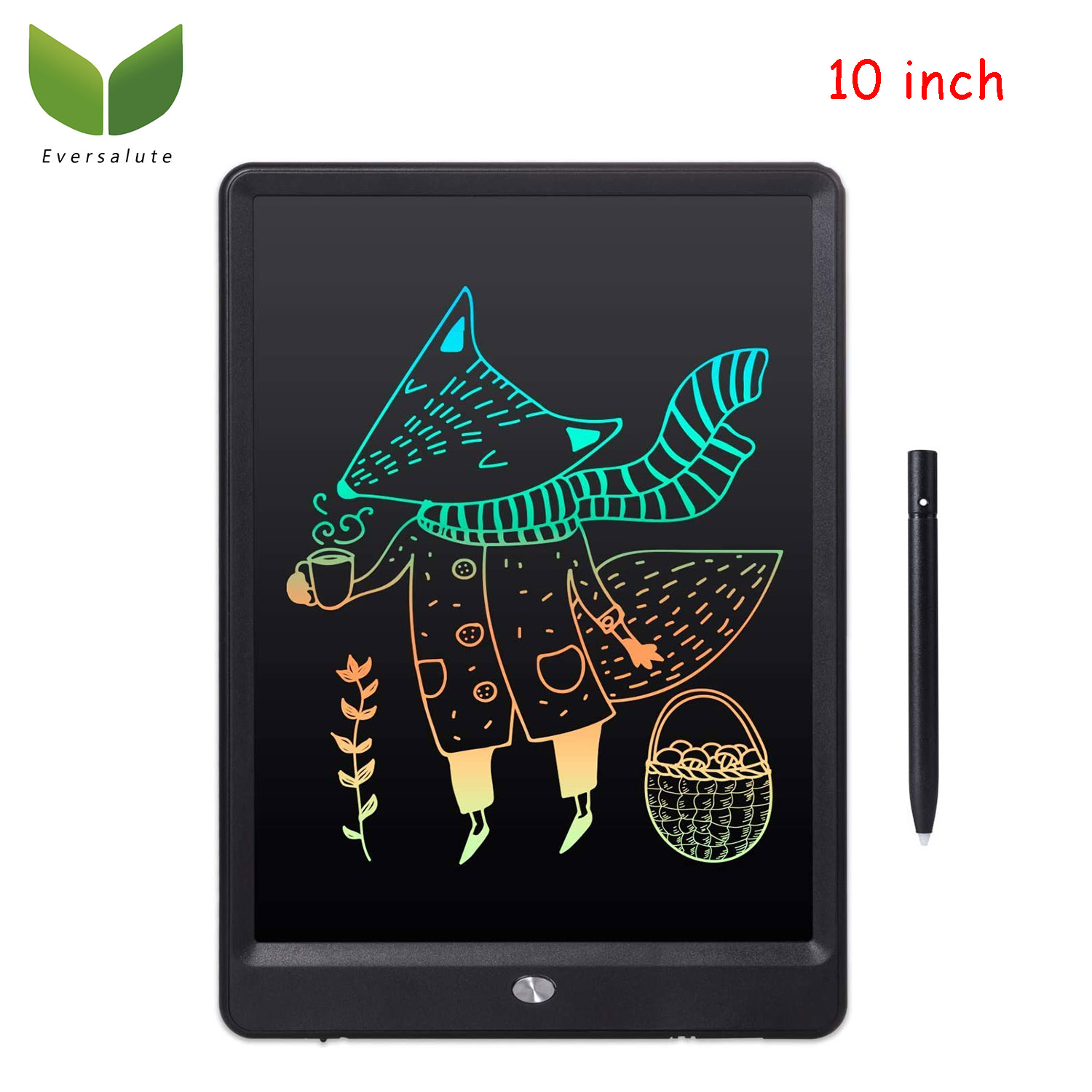 Eversalute 10 inch LCD Rechargeable Writing TabletColorful Screen Writing Board Doodle Pads Drawing Board Electronic Early Education Toy Gifts for 3+ Years Old Girls Boys