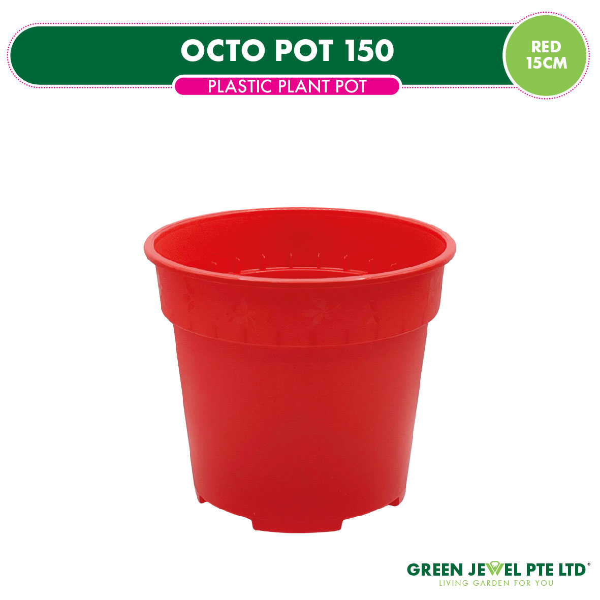 OCTO Plastic Plant Pot 15cm Variety Colours
