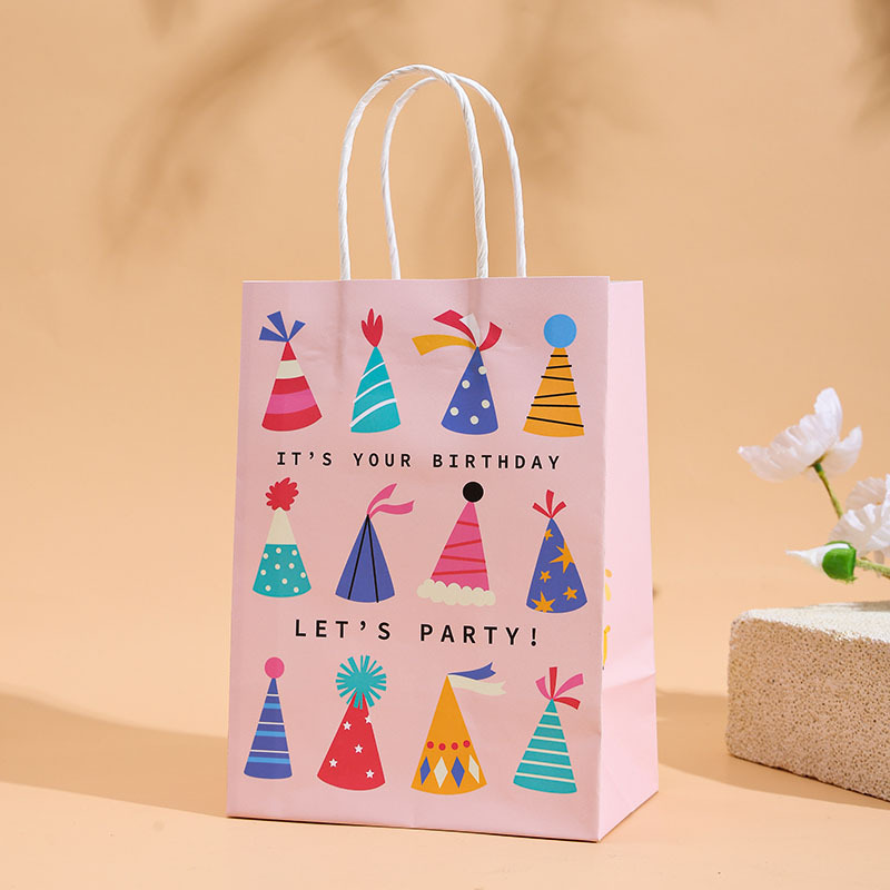 【Mini Gifts】10PCS Set Paper Bag Gift Bags Birthday Party Bag Christmas Gift Bag Goodie Bag