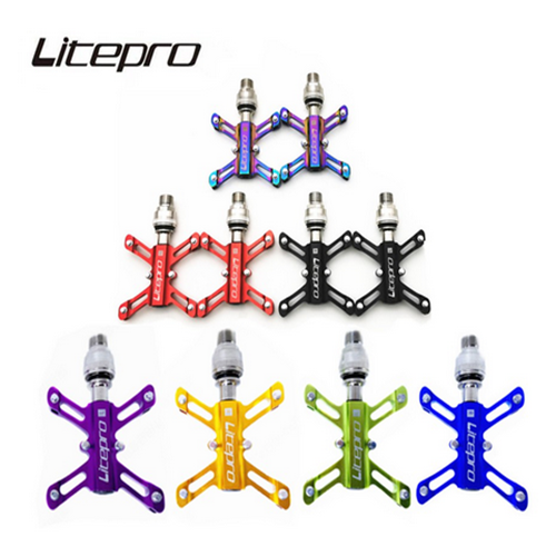 Litepro MTB Mountain QR Pedal Sealed Bearing Butterfly Xe đạp gấp BMX Hợp kim nhôm Phụ kiện chống trượt