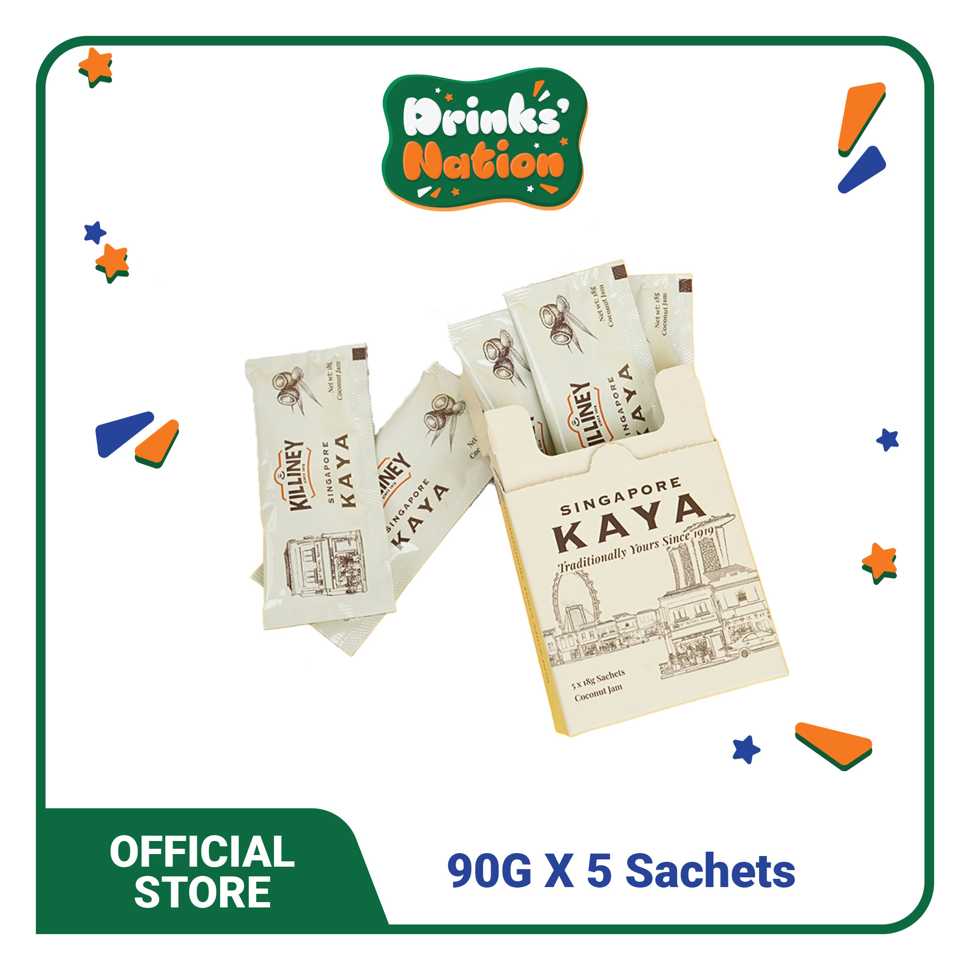 [Wholesale - 1 Box] Killiney Singapore Coconut Jam Kaya ( 90g x 5 Sachets )
