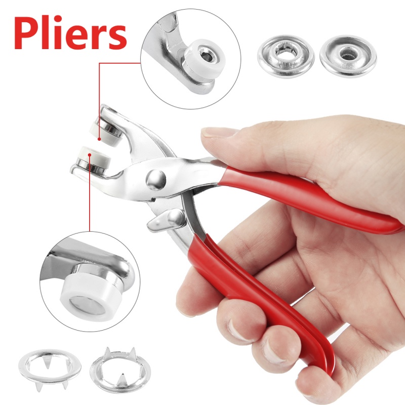 400PCS Snap Fastener Plier Tool Metal Snaps DIY Craft Supplies Sewing Button Thickened Snap Fasteners Kit for Installing Sewing Bag Clothe