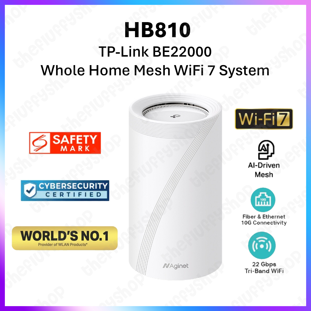 TP-Link HB810(SGST) BE22000 Tri-Band Whole Home Mesh WiFi 7 AP System Router