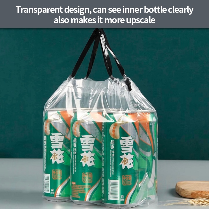 Drawstring Bag Transparent Tote Bag with Adjustable Belt Clear Shopping Plastic Tote Bag Gift Packing Bag