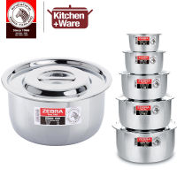 Zebra Stainless Steel Indian Pan with Lid 14cm 16cm 18cm 20cm 22cm 24cm 26cm 28cm 30cm 32cm 34cm
