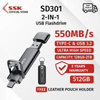 SSK SD301 Flash Drive 550MB/s USB C Pendrive USB3.2 Gen2 USB Thumb Drive